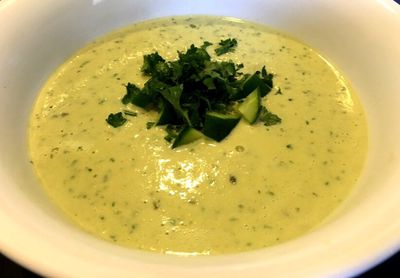 paleo and keto friendly warm cucmber soup recipe