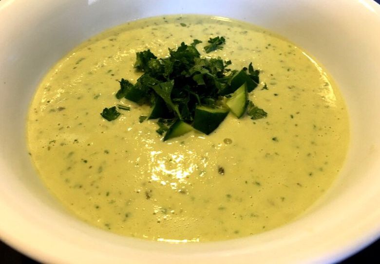 paleo and keto friendly warm cucmber soup