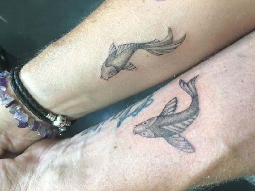 two fish tattoos pisces signs